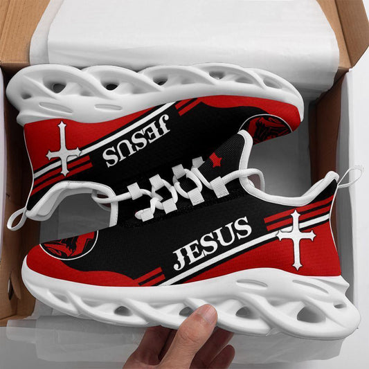 Jesus Running Sneakers Christ Red Max Soul Shoes, Christian Soul Shoes, Jesus Running Shoes, Fashion Shoes