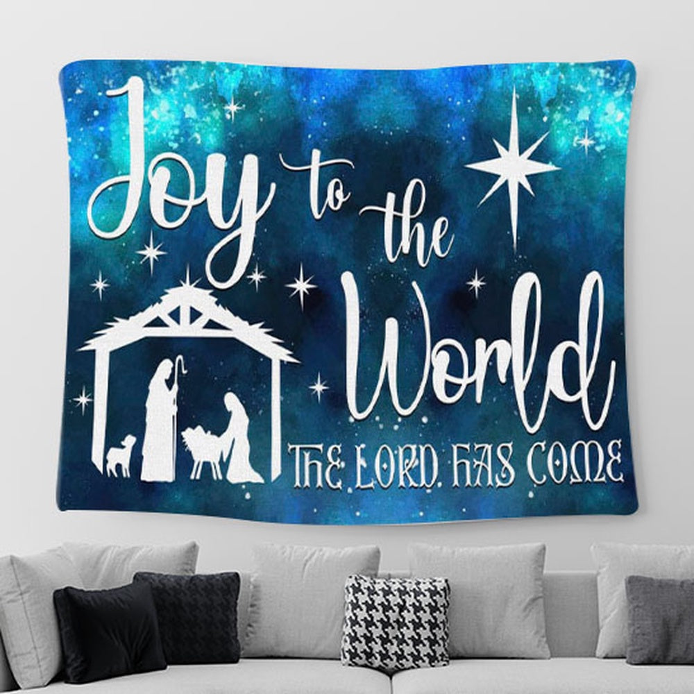 Joy To The World The Lord Has Come Christian Christmas Tapestry Wall Art Print - Christian Tapestries For Room Decor