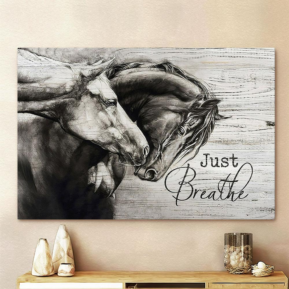 Just Breathe The Amazing Horses Wall Art Canvas - Christian Wall Decor - Gifts For Horse Lovers