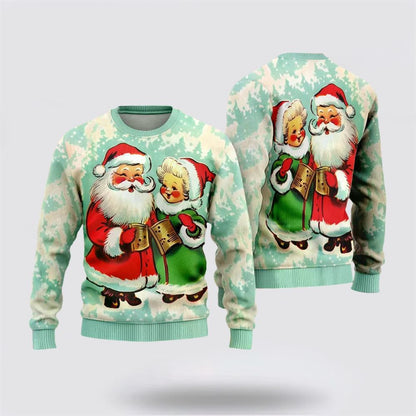 Lovely Santa Couples Ugly Christmas Sweater For Men And Women, Christmas Gift, Christmas Winter Fashion