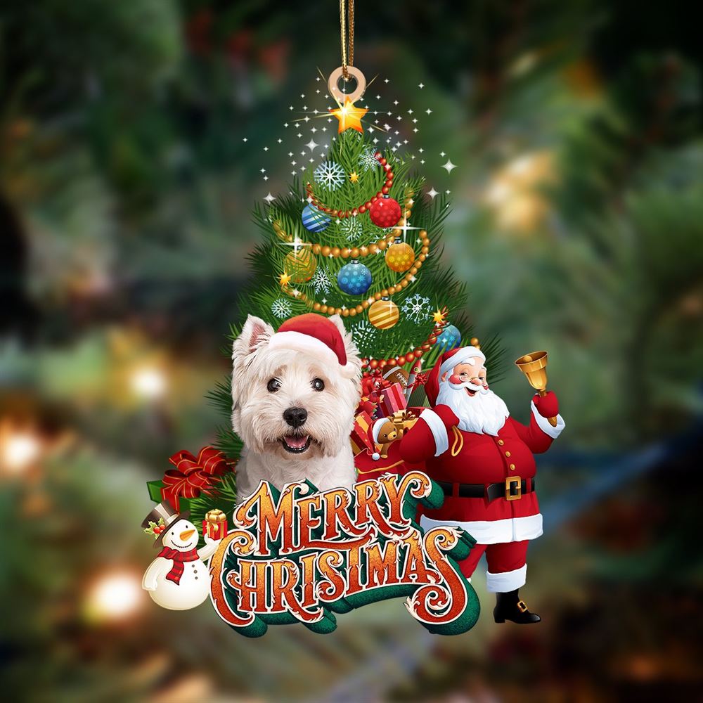 Maltese 2 Christmas Tree&Dog Hanging Ornament, Christmas Tree Decoration, Car Ornament Accessories, Christmas Ornaments 2023