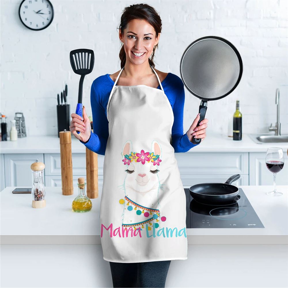 Mama Llama Funny Mothers Day Shirt For Women Mom Love Llama Apron, Mother's Day Apron, Funny Cooking Apron For Mom