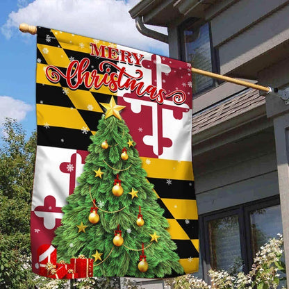 Maryland Christmas Flag, Christmas Gift, Christmas Garden Flags, Christmas Outdoor Flag