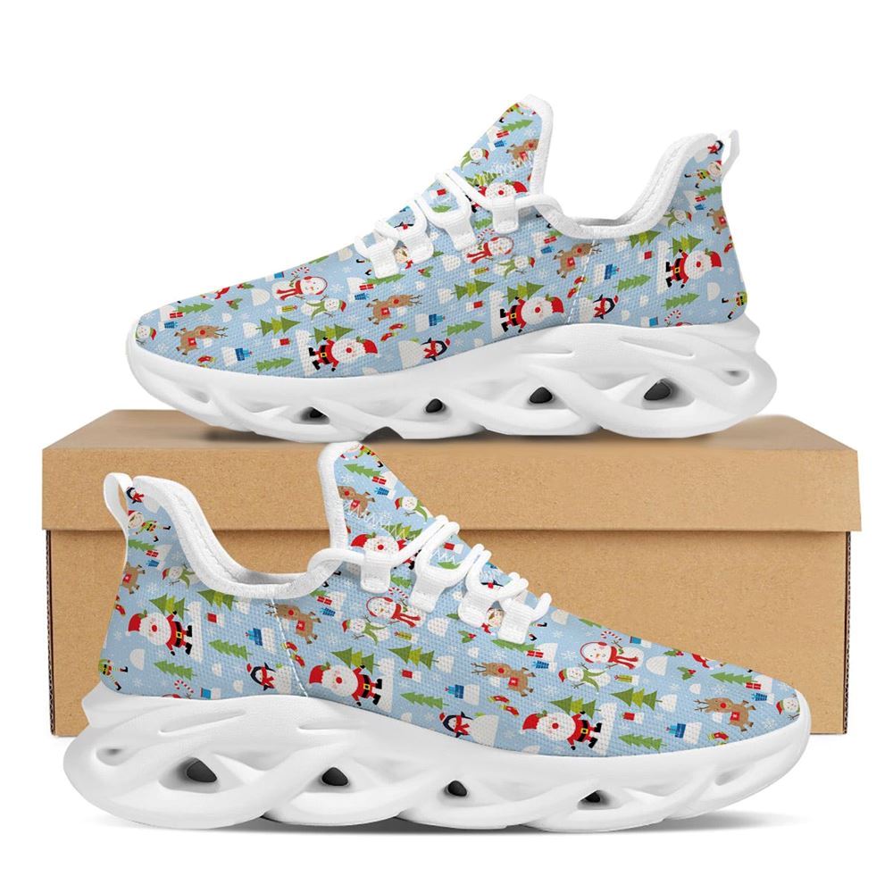 Merry Christmas Cute Print Pattern White Max Soul Shoes For Men & Women, Best Running Shoes, Christmas Shoes Gift, Winter Sneakers