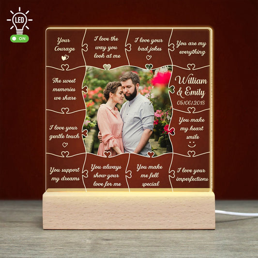 Mother's Day Led Night Light, I Love The Way You Look At Me, Custom Couple Photo Led Light, Gift For Couple