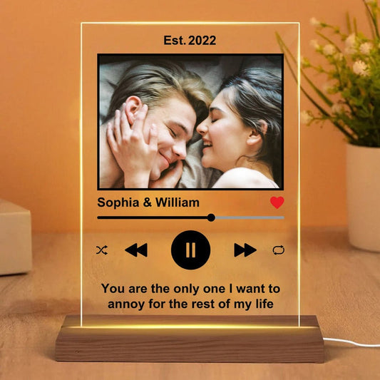 Mother's Day Led Night Light, Love Song 3D LED Light, Personalized Couple Photo Night light, Best Gift For Couple