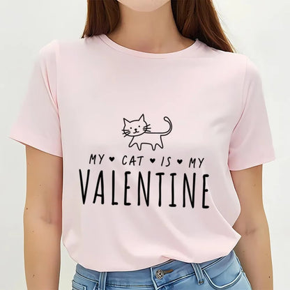 My Cat Is My Valentine T Shirt, Cute Kitten Valentine T Shirt, Valentine Day Shirt, Valentines Day Gift, Couple Shirt