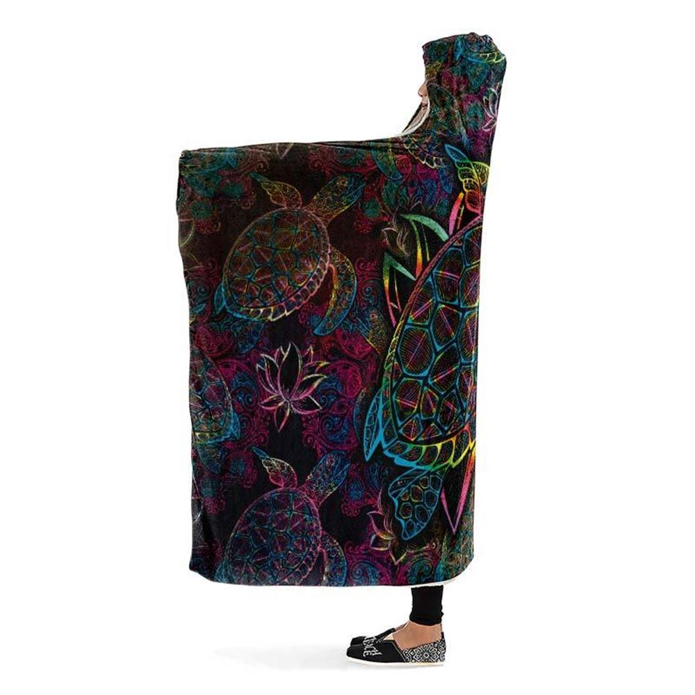 Nebula Turtle Hooded Blanket, Hippie Hooded Blanket, In Style Mandala, Hippie, Cozy Vibes, Mandala Gift