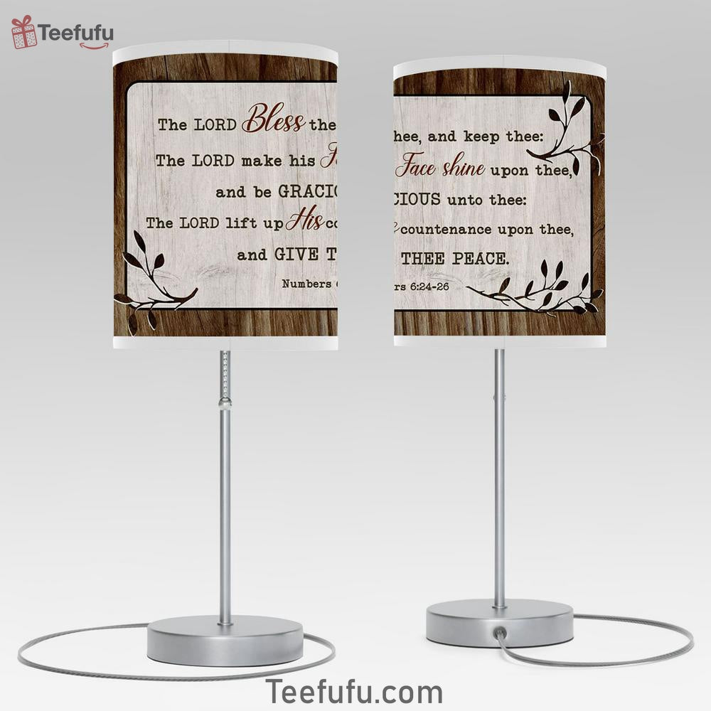 Numbers 624-26 The Lord Bless Thee And Keep Thee Room Decor Table Lamp - Christian Room Decor Decor - Scripture Table Lamp Prints