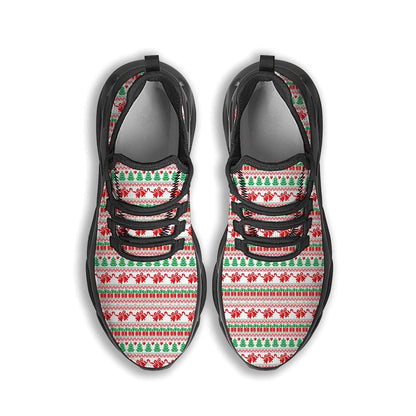 Party Knitted Christmas Print Pattern Black Max Soul Shoes For Men & Women, Best Running Shoes, Christmas Shoes Gift, Winter Sneakers