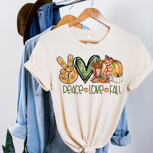 Peace Love Fall - Funny Tshirt - Gifts For Your Best Friend 