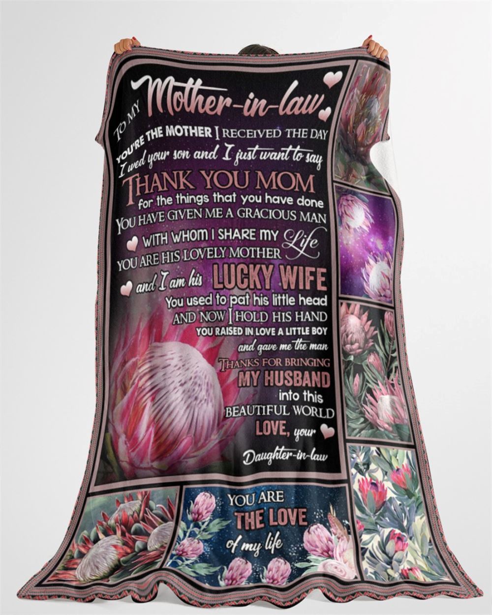 Personalized To My Mother-In-Law Blanket Flower You Have Given Me A Gracious Man Blanket, Mother's Day Blanket, Mom Blanket