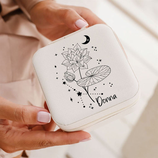 Personalized Virgo Jewelry Box, Bridal Gift, Zodiac Sign Jewelry Box, Mother's Day Jewelry Box, Gift For Her, Travel Jewelry Case