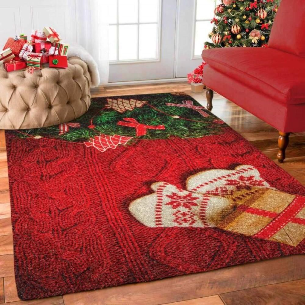 Poinsettia Pizzazz With Christmas Limited Edition Rug, Christmas Rug, Christmas Living Room Decor Rug, Christmas Floot Mat