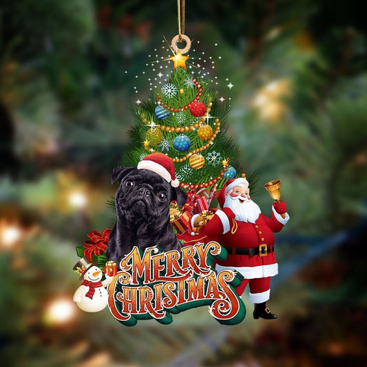 Pug Bla Christmas Tree&Dog Hanging Ornament, Christmas Tree Decoration, Car Ornament Accessories, Christmas Ornaments 2023