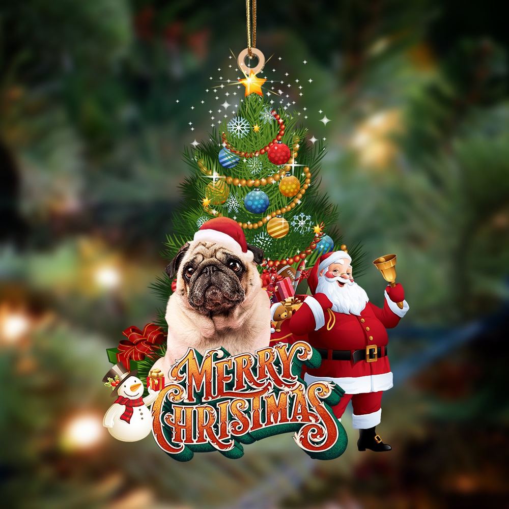 Pug Christmas Tree&Dog Hanging Ornament, Christmas Tree Decoration, Car Ornament Accessories, Christmas Ornaments 2023