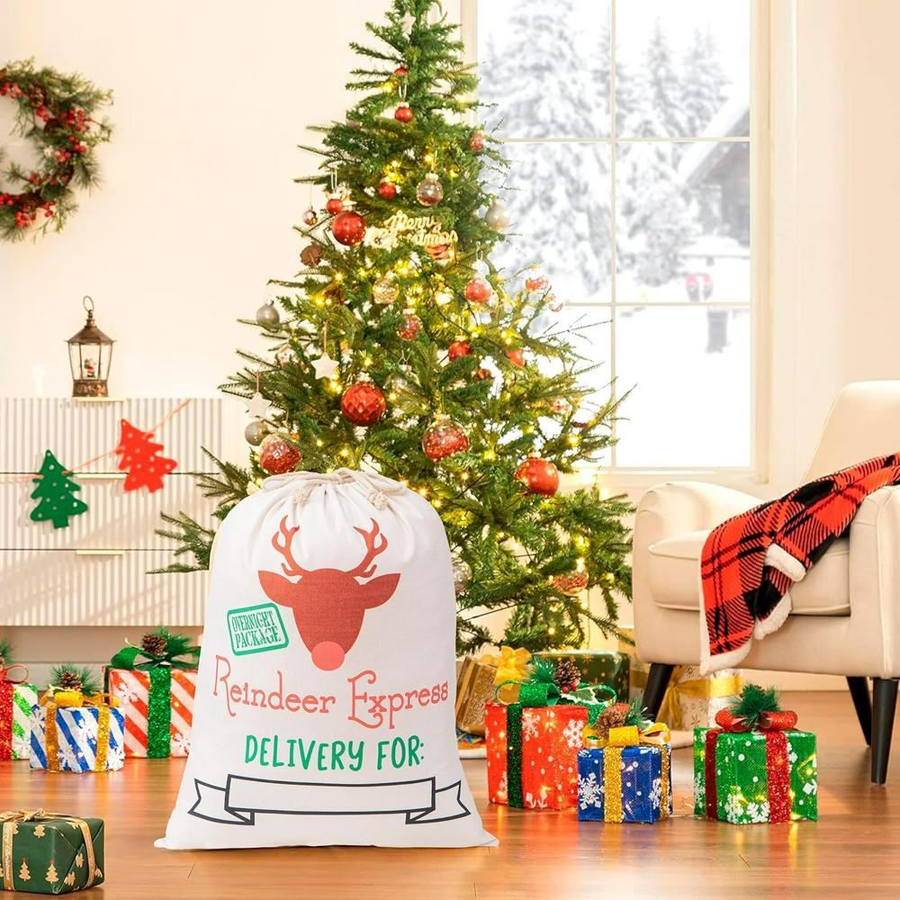 Reindeer Express Print Christmas Sack, Christmas Bag Gift, Christmas Tree Decoration Ideas, Christmas Gift 2023
