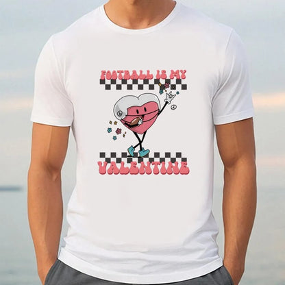 Retro Football Valentine Shirt, Football Heart Player T Shirt, Valentine Day Shirt, Valentines Day Gift, Couple Shirt