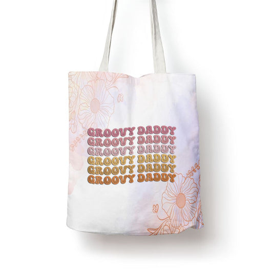 Retro Groovy Hippie Daddy Matching Family Mothers Day Tote Bag, Mother's Day Tote Bag, Mother's Day Gift, Shopping Bag For Women