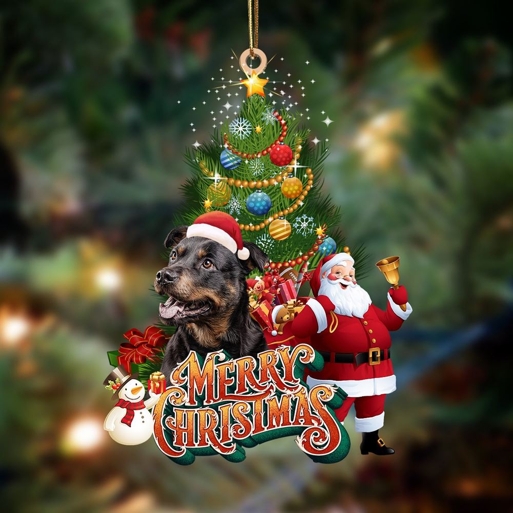 Rottweiler 2 Christmas Tree&Dog Hanging Ornament, Christmas Tree Decoration, Car Ornament Accessories, Christmas Ornaments 2023
