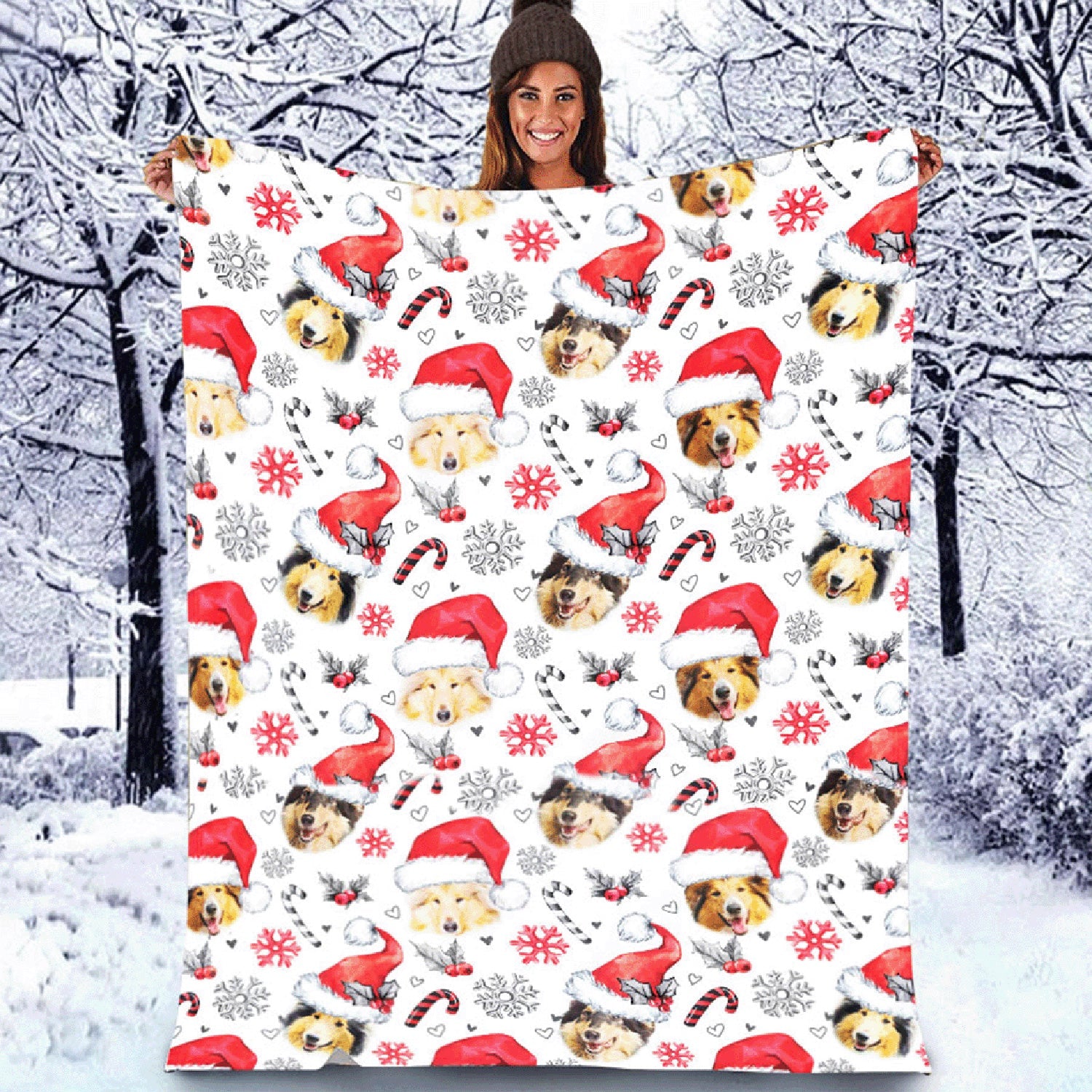 Rough Collie - Christmas Decor Blanket - Gift For Pet Lovers