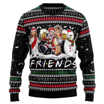 Santa Claus Jesus Friend Ugly Christmas Sweater, Christian Sweater, God Gift, Gift For Christian, Jesus Winter Fashion