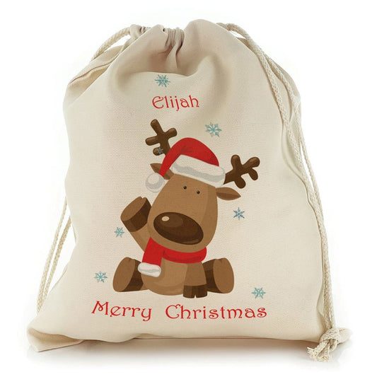 Santa Hat Waving Reindeer Christmas Sack, Christmas Bag Gift, Christmas Tree Decoration Ideas, Christmas Gift 2023