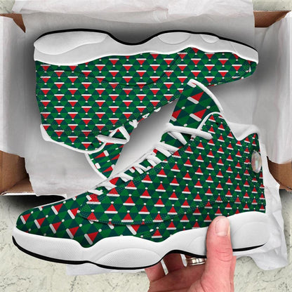 Santa Hats Christmas Print Pattern Jd13 Shoes For Men & Women, Christmas Basketball Shoes, Gift Christmas Shoes, Winter Fashion Shoes