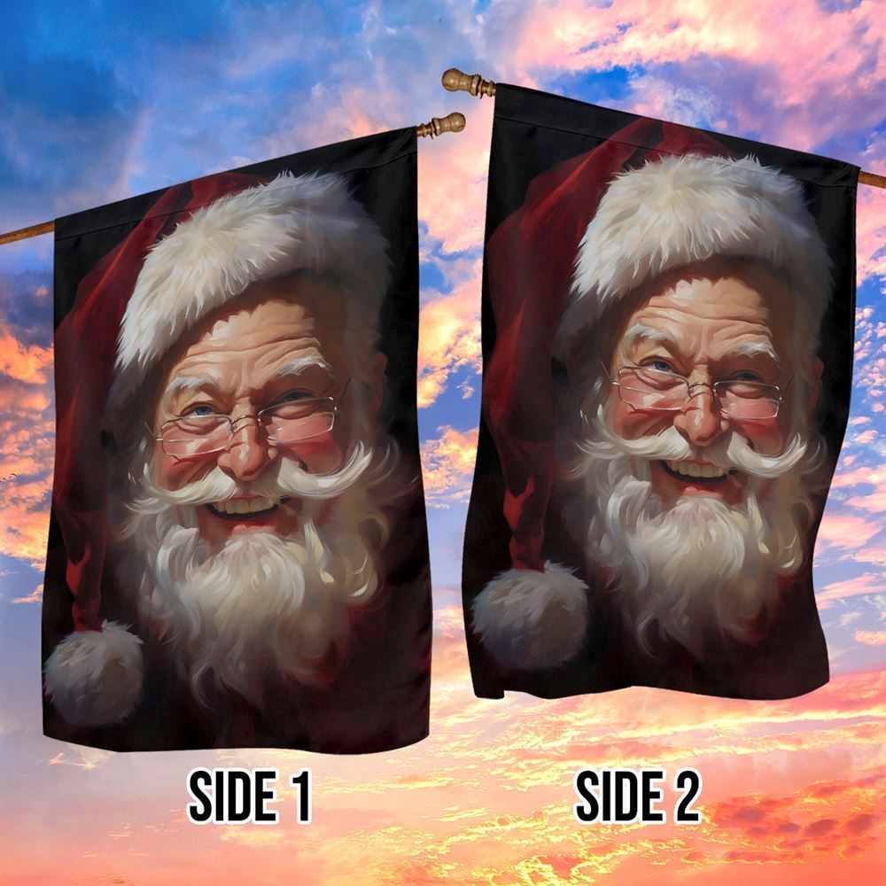 Santa's Sparkling Smile, Santa Claus Garden Christmas Flag, Christmas Gift, Christmas Garden Flags, Christmas Outdoor Flag