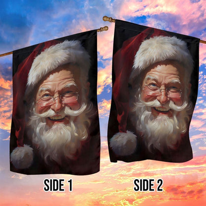 Santa's Sparkling Smile, Santa Claus Garden Christmas Flag, Christmas Gift, Christmas Garden Flags, Christmas Outdoor Flag