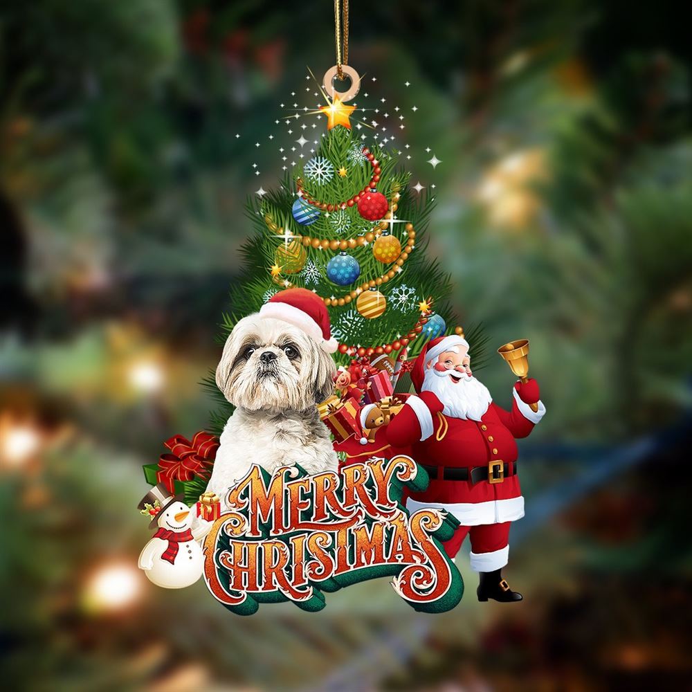 Shih Tzu 2 Christmas Tree&Dog Hanging Ornament, Christmas Tree Decoration, Car Ornament Accessories, Christmas Ornaments 2023