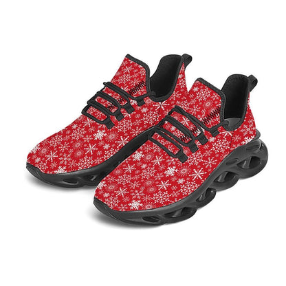 Snowflake Christmas Print Black Max Soul Shoes For Men & Women, Best Running Shoes, Christmas Shoes Gift, Winter Sneakers