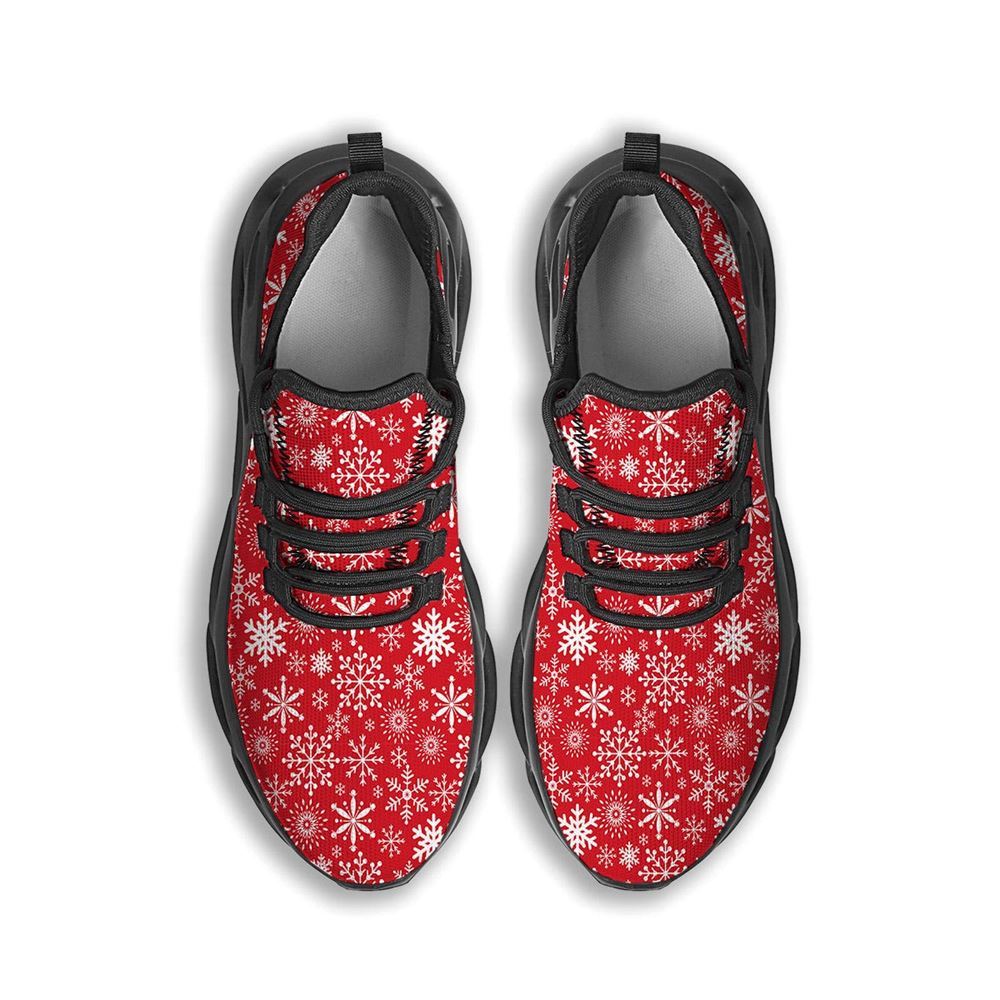 Snowflake Christmas Print Black Max Soul Shoes For Men & Women, Best Running Shoes, Christmas Shoes Gift, Winter Sneakers