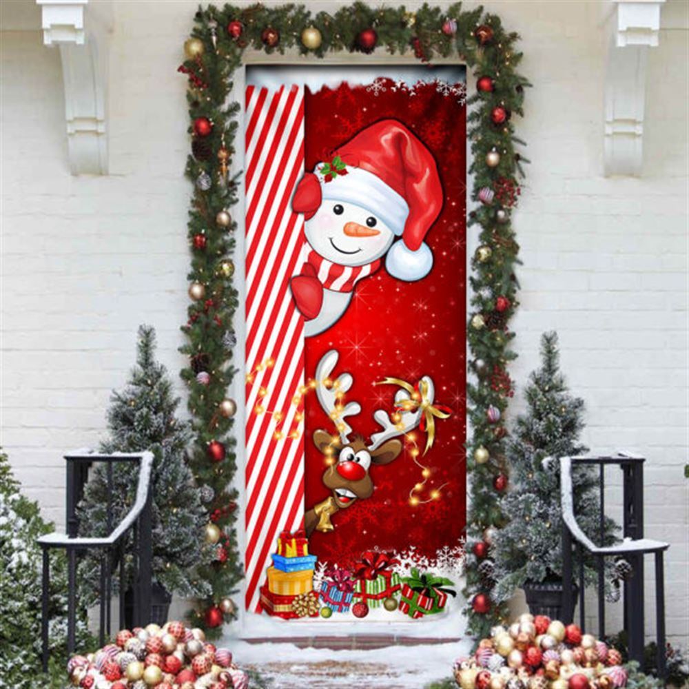 Snowman Door Cover, Christmas Door Cover, Xmas Door Covers, Christmas Gift, Christmas Door Coverings