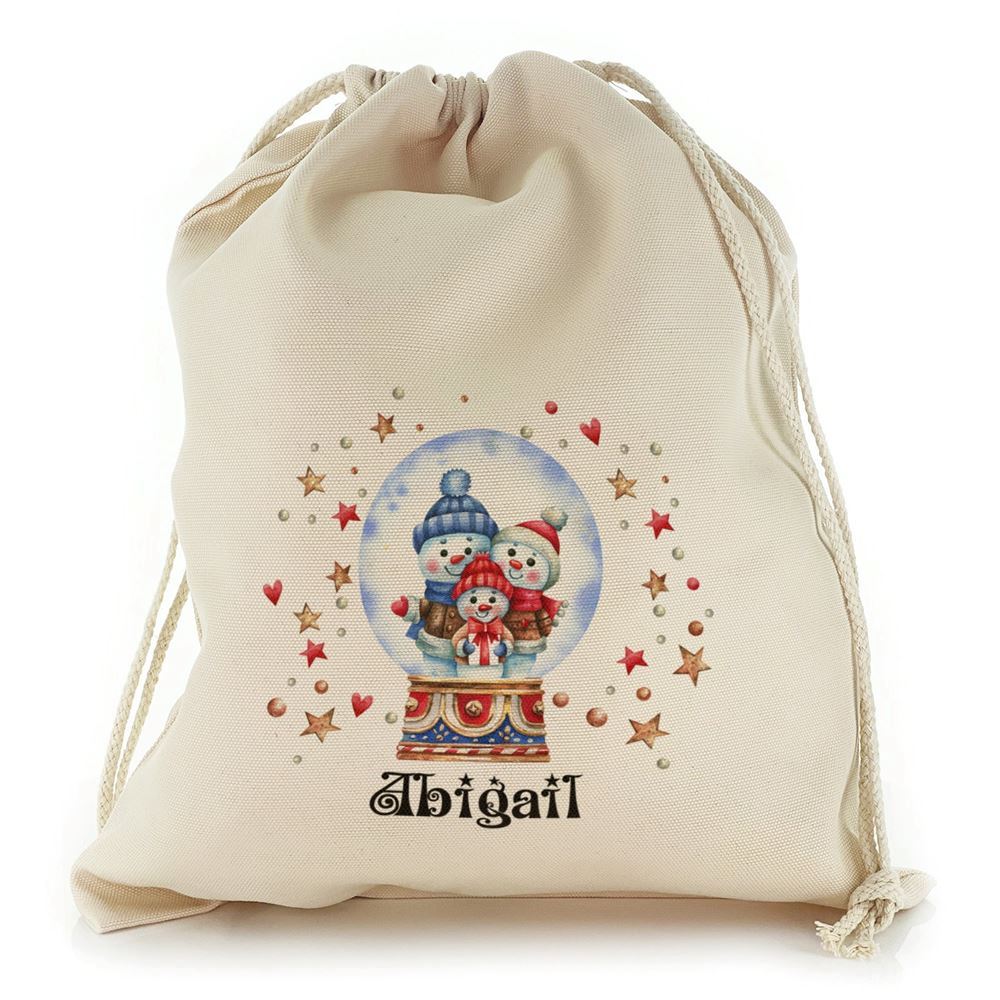 Snowman Family Snow Globe Christmas Sack, Christmas Bag Gift, Christmas Tree Decoration Ideas, Christmas Gift 2023