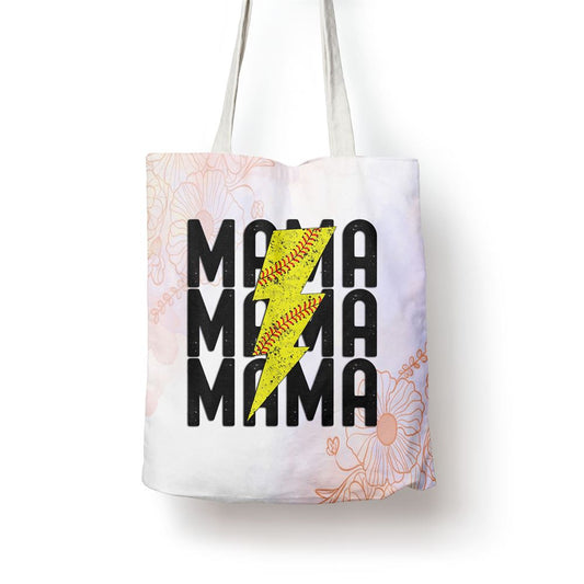 Softball Mama Lighting Softball Mothers Day Tote Bag, Mother's Day Tote Bag, Mother's Day Gift, Shopping Bag For Women