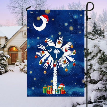 South Carolina Christmas Starry Night Christmas Flag, Christmas Gift, Christmas Garden Flags, Christmas Outdoor Flag