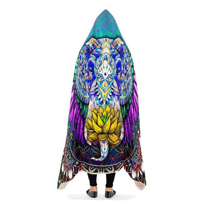 Spiritual Elephant Hooded Blanket, Hippie Hooded Blanket, In Style Mandala, Hippie, Cozy Vibes, Mandala Gift