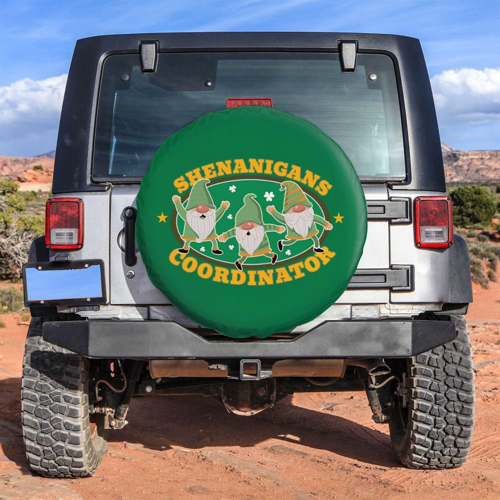 St Patrick Day Shenanigans Coordinator Green Car Tire Cover, St Patrick's Day Car Tire Cover, Shamrock Spare Tire Cover Wrangler
