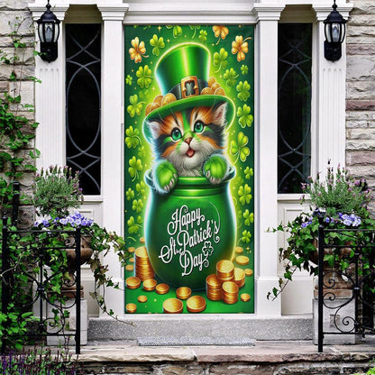 St Patrick's Day Cat Door Cover, Hold The Clovers, St Patrick's Day Door Cover, St Patrick's Day Door Decor, Irish Decor