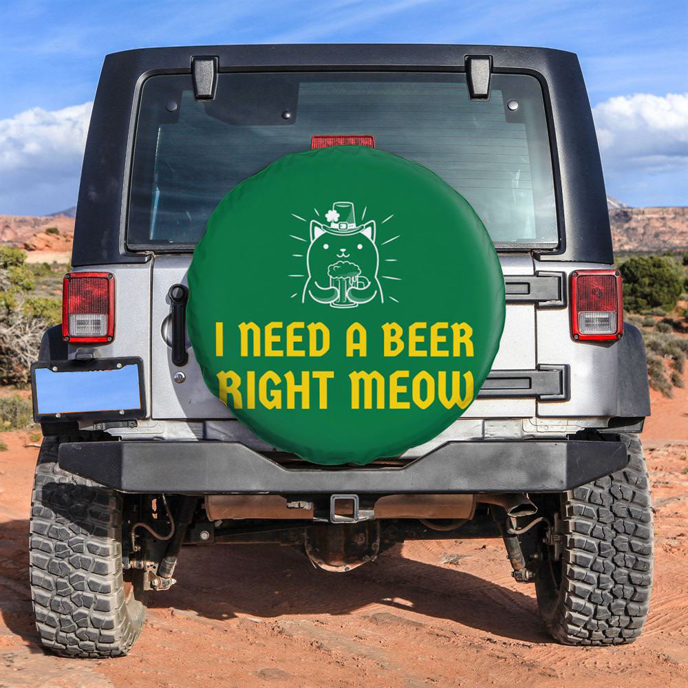 St Patricks Day Cat Funny St Patty Style Car Tire Cover, St Patrick's Day Car Tire Cover, Shamrock Spare Tire Cover Wrangler