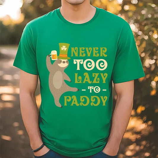 St Patricks Day Funny Sloth Drinking Shirt, St Patrick's Day T shirt, St Paddys Day T Shirt, Shamrock Tee