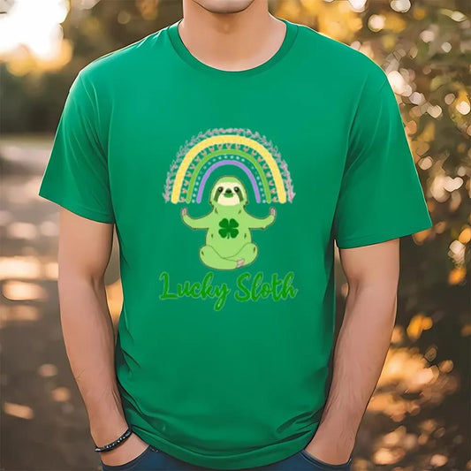 St Patricks Day Lucky Sloth Spirit Animal T-Shirt, St Patrick's Day T shirt, St Paddys Day T Shirt, Shamrock Tee