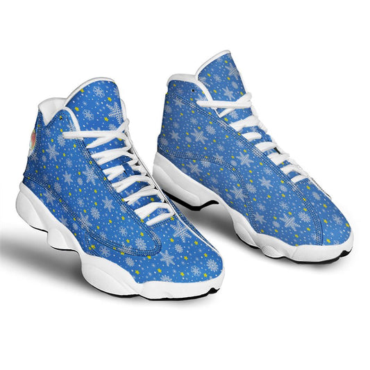 Stars And Christmas Snowflakes Print Jd13 Shoes For Men & Women, Christmas Basketball Shoes, Gift Christmas Shoes, Winter Fashion Shoes