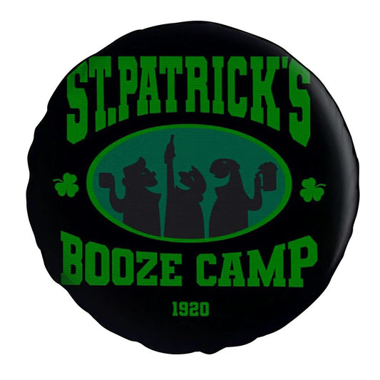 Stpatrick's Day Booze Camp De Car Tire Cover, St Patrick's Day Car Tire Cover, Shamrock Spare Tire Cover Wrangler