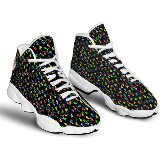 String Lights Colorful Christmas Print Jd13 Shoes For Men & Women, Christmas Basketball Shoes, Gift Christmas Shoes, Winter Fashion Shoes