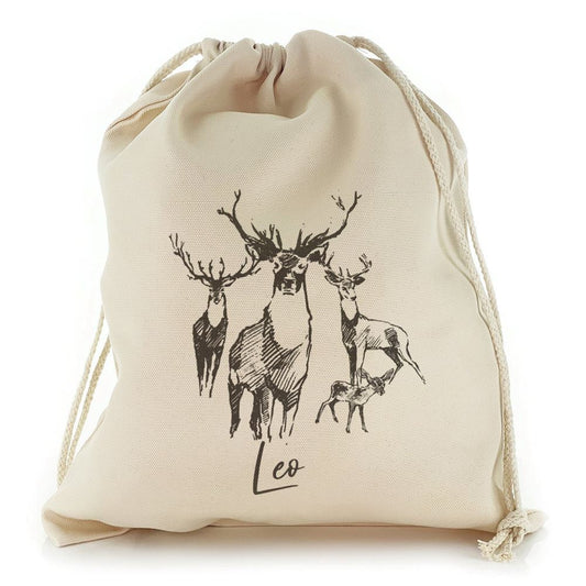 Stylish Text and Stag Deer Sketch Christmas Sack, Christmas Bag Gift, Christmas Tree Decoration Ideas, Christmas Gift 2023