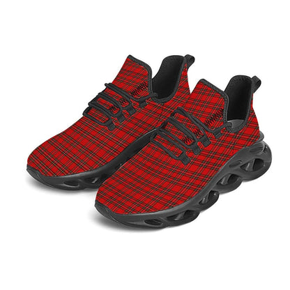 Tartan Christmas Scottish Print Pattern Black Max Soul Shoes For Men & Women, Best Running Shoes, Christmas Shoes Gift, Winter Sneakers