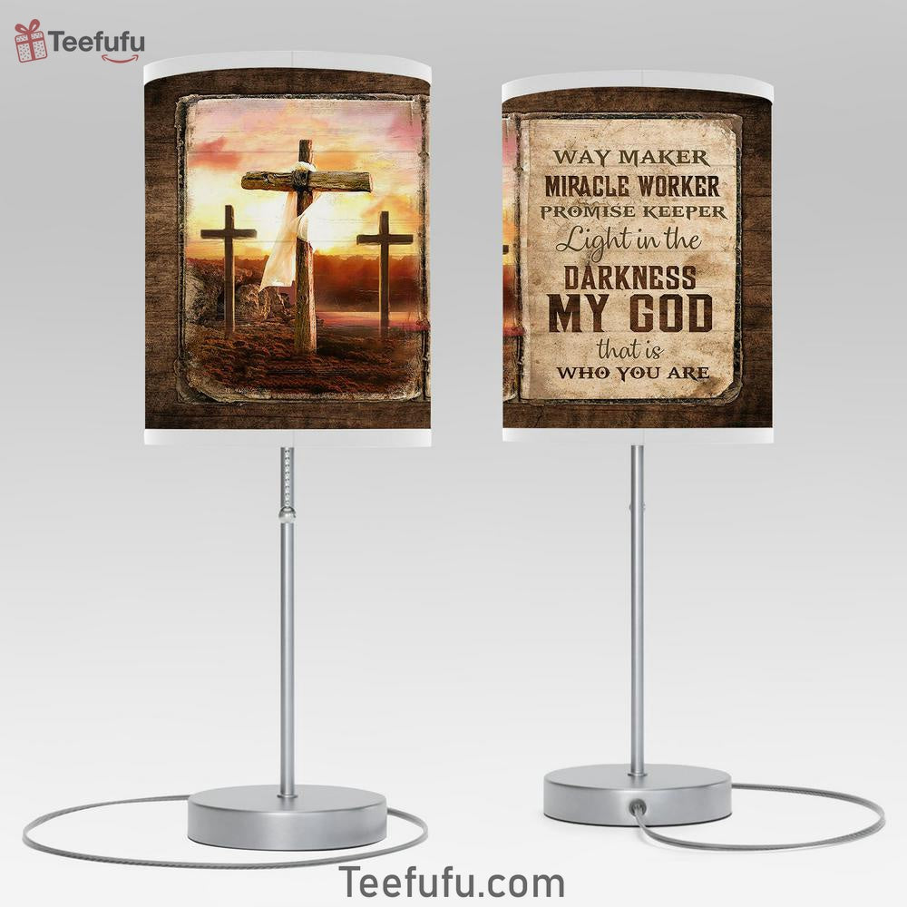 The Old Rugged Crosses Sunset My God Is The Light In The Darkness Table Lamp Art - Bible Verse Room Decor - Room Decor Christian