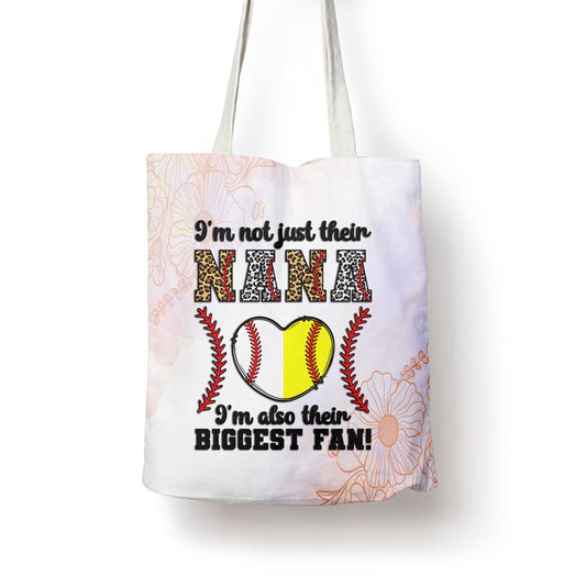Their Biggest Fan Nana Softball Baseball Nana Grandma Premium Tote Bag, Mother's Day Tote Bag, Mother's Day Gift, Shopping Bag For Women